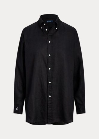Mustat naisten Ralph Lauren Relaxed Fit pellavapaidat Mustat naisten Ralph Lauren Relaxed Fit pellavapaidat