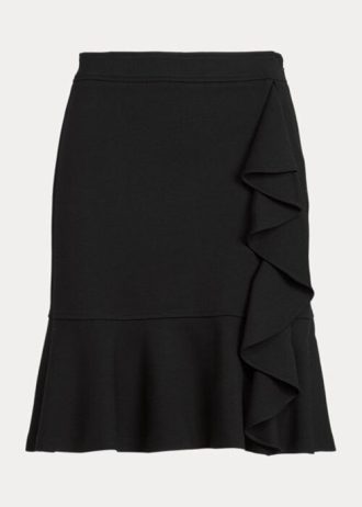 Mustat naisten Ralph Lauren Ruffle-Trim Ponte-hameet