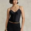 Mustat naisten Ralph Lauren Silk Camisole Topit Mustat naisten Ralph Lauren Silk Camisole Topit