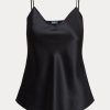 Mustat naisten Ralph Lauren Silk Camisole Topit Mustat naisten Ralph Lauren Silk Camisole Topit