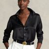 Mustat naisten Ralph Lauren Silk Charmeuse -paidat