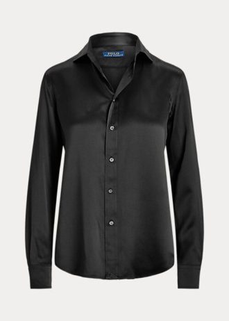 Mustat naisten Ralph Lauren Silk Charmeuse -paidat Mustat naisten Ralph Lauren Silk Charmeuse -paidat