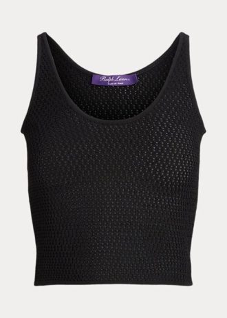 Mustat naisten Ralph Lauren silkkiverkkotopit Mustat naisten Ralph Lauren silkkiverkkotopit
