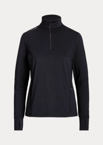 Mustat naisten Ralph Lauren Stretch Jersey Quarter -vetoketjulliset villapaidat Mustat naisten Ralph Lauren Stretch Jersey Quarter -vetoketjulliset villapaidat