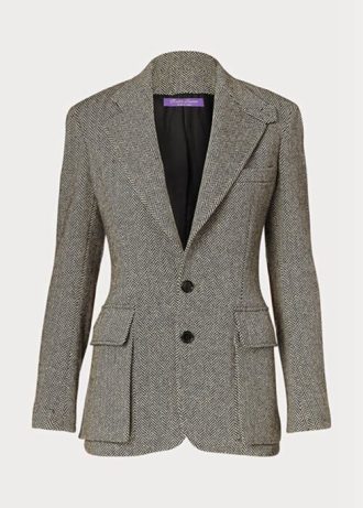 Mustat naisten Ralph Lauren Tweed-bleiserit Mustat naisten Ralph Lauren Tweed-bleiserit