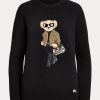 Mustat naisten Ralph Lauren Utility Bear Cashmere -neulepuserot Mustat naisten Ralph Lauren Utility Bear Cashmere -neulepuserot
