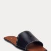 Mustat naisten Ralph Lauren Vachetta -nahkaiset tossut Mustat naisten Ralph Lauren Vachetta -nahkaiset tossut