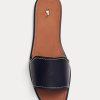 Mustat naisten Ralph Lauren Vachetta -nahkaiset tossut Mustat naisten Ralph Lauren Vachetta -nahkaiset tossut