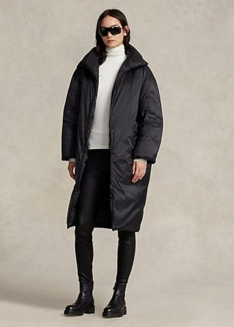 Mustat naisten Ralph Lauren vettä hylkivät untuvatakit