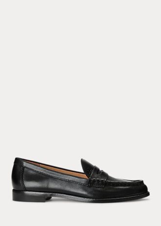 Mustat naisten Ralph Lauren Wynnie kiillotetut nahkahousut Mustat naisten Ralph Lauren Wynnie kiillotetut nahkahousut