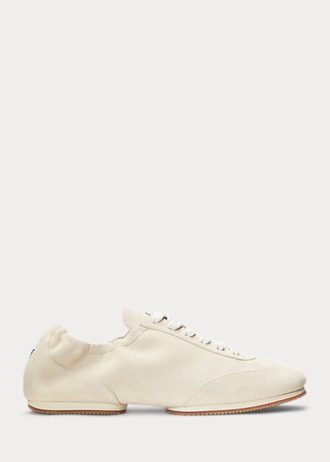 Naisten beige-väriset Ralph Lauren The Suede Pony Ballerina -lenkkarit Naisten beige-väriset Ralph Lauren The Suede Pony Ballerina -lenkkarit