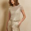Naisten beige-väriset Ralph Lauren -verkkopaita lyhythihaiset neuleet Naisten beige-väriset Ralph Lauren -verkkopaita lyhythihaiset neuleet