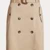 Naisten beige-väriset Ralph Lauren -vyöhiotut Twill-hameet Naisten beige-väriset Ralph Lauren -vyöhiotut Twill-hameet