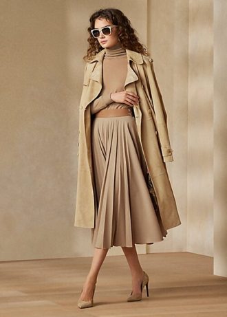 Naisten beige-väriset Ralph Lauren Witley -flanellihameet