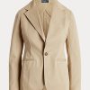 Naisten beige-väriset Ralph Laurenin joustavat Twill-bleiserit Naisten beige-väriset Ralph Laurenin joustavat Twill-bleiserit