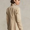 Naisten beige-väriset Ralph Laurenin joustavat Twill-bleiserit Naisten beige-väriset Ralph Laurenin joustavat Twill-bleiserit
