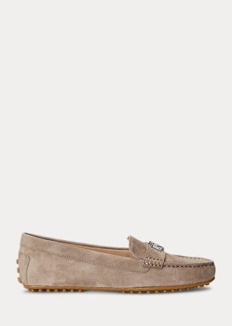 Naisten harmaat Ralph Lauren Barnsburyn mokkanahkaiset loaferit Naisten harmaat Ralph Lauren Barnsburyn mokkanahkaiset loaferit