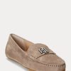 Naisten harmaat Ralph Lauren Barnsburyn mokkanahkaiset loaferit
