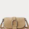 Khaki naisten Ralph Lauren Calf-Mohka Welington Crossbody laukut Khaki naisten Ralph Lauren Calf-Mohka Welington Crossbody laukut