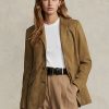 Naisten khakiväriset Ralph Lauren lampaannahkaiset mokkanahkaiset bleiserit