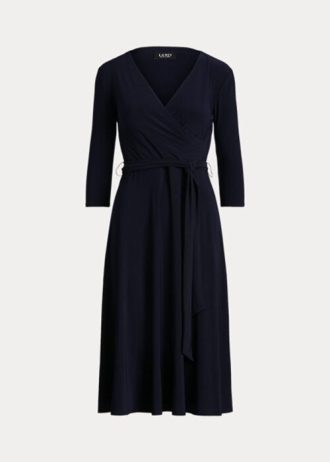 Naisten laivasto Ralph Lauren Surplice -jersey-mekko