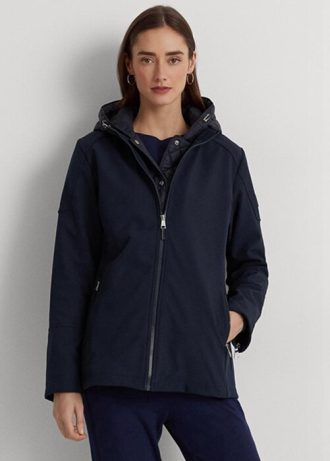 Naisten laivaston Ralph Lauren -hupulliset takit Naisten laivaston Ralph Lauren -hupulliset takit