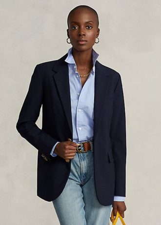 Naisten laivastonruskeat Ralph Lauren -kahdella napilla bleiserit Naisten laivastonruskeat Ralph Lauren -kahdella napilla bleiserit