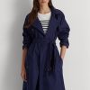 Naisten laivastonruskeat Ralph Lauren -puuvillasekoitetut Twill-takit Naisten laivastonruskeat Ralph Lauren -puuvillasekoitetut Twill-takit