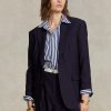 Naisten laivastonruskeat Ralph Lauren -villasekoitusbleiserit