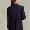 Naisten laivastonruskeat Ralph Lauren -villasekoitusbleiserit