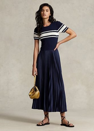 Naisten laivastonsininen Ralph Lauren hybridilaskosmekko