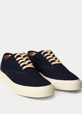 Naisten laivastonsiniset Ralph Lauren Indigo Canvas -lenkkarit Naisten laivastonsiniset Ralph Lauren Indigo Canvas -lenkkarit