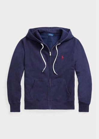 Naisten laivastonvärinen Ralph Lauren Fleece -huppari koko vetoketjulla Naisten laivastonvärinen Ralph Lauren Fleece -huppari koko vetoketjulla