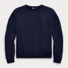 Naisten laivastonväriset Ralph Lauren -fleece-crewneck-neulepuserot Naisten laivastonväriset Ralph Lauren -fleece-crewneck-neulepuserot
