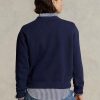 Naisten laivastonväriset Ralph Lauren -fleece-crewneck-neulepuserot Naisten laivastonväriset Ralph Lauren -fleece-crewneck-neulepuserot