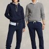 Naisten laivastonväriset Ralph Lauren -fleece-swetarihousut