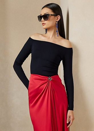 Naisten laivastonväriset Ralph Lauren Mulberry -silkkipuserot Naisten laivastonväriset Ralph Lauren Mulberry -silkkipuserot