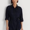 Naisten laivastonväriset Ralph Lauren -pellavaiset paidat Naisten laivastonväriset Ralph Lauren -pellavaiset paidat