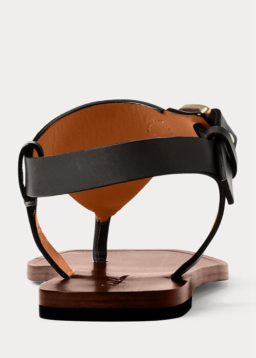 Naisten mustat Ralph Lauren Delancie Welington vasikkanahkasandaalit Naisten mustat Ralph Lauren Delancie Welington vasikkanahkasandaalit