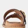 Naisten suklaa Ralph Lauren Ezra krokotiilikuvioidut nahkasandaalit Naisten suklaa Ralph Lauren Ezra krokotiilikuvioidut nahkasandaalit