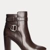 Naisten suklaahousut Ralph Lauren Madelyn kiillotetut nahkasaappaat Naisten suklaahousut Ralph Lauren Madelyn kiillotetut nahkasaappaat