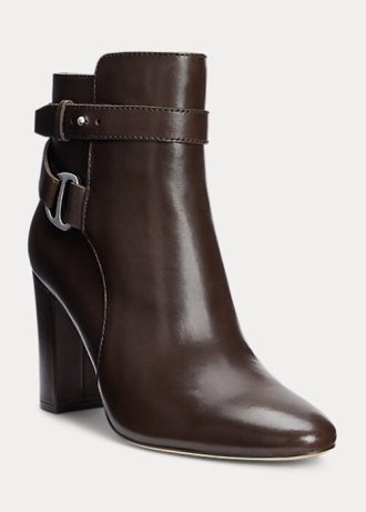Naisten suklaahousut Ralph Lauren Madelyn kiillotetut nahkasaappaat Naisten suklaahousut Ralph Lauren Madelyn kiillotetut nahkasaappaat