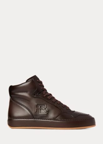 Naisten suklaata Ralph Lauren Jaemyn Calfskin High-Top tennarit Naisten suklaata Ralph Lauren Jaemyn Calfskin High-Top tennarit
