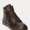 Naisten suklaata Ralph Lauren Jaemyn Calfskin High-Top tennarit Naisten suklaata Ralph Lauren Jaemyn Calfskin High-Top tennarit