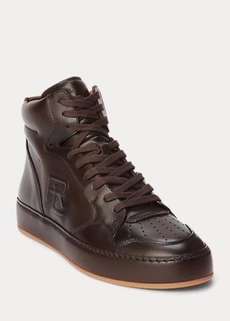 Naisten suklaata Ralph Lauren Jaemyn Calfskin High-Top tennarit Naisten suklaata Ralph Lauren Jaemyn Calfskin High-Top tennarit