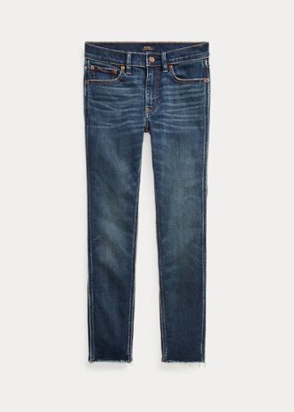 Naisten tumma Indigo Ralph Lauren Tompkins Skinny Crop -farkut