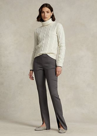 Naisten tummanharmaat Ralph Lauren Stretch-villasekoite Twill-leggingsit Naisten tummanharmaat Ralph Lauren Stretch-villasekoite Twill-leggingsit