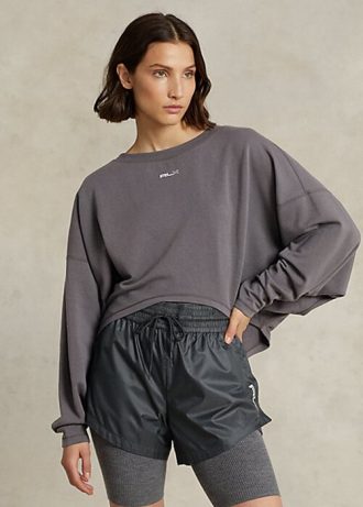 Naisten tummanharmaat Ralph Lauren -ylikokoiset Stretch-Blend-fleecepuserot Naisten tummanharmaat Ralph Lauren -ylikokoiset Stretch-Blend-fleecepuserot