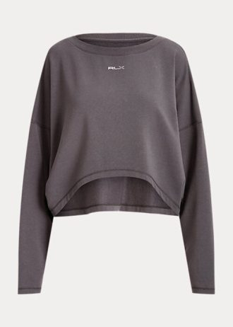 Naisten tummanharmaat Ralph Lauren -ylikokoiset Stretch-Blend-fleecepuserot Naisten tummanharmaat Ralph Lauren -ylikokoiset Stretch-Blend-fleecepuserot