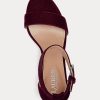 Naisten tummanpunaiset Ralph Lauren Sylvia Velvet -korkokengät Naisten tummanpunaiset Ralph Lauren Sylvia Velvet -korkokengät